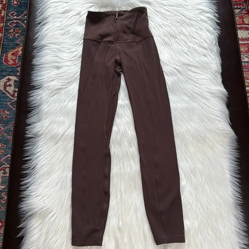 Lululemon Espresso Align High Rise Zip Front Leggings